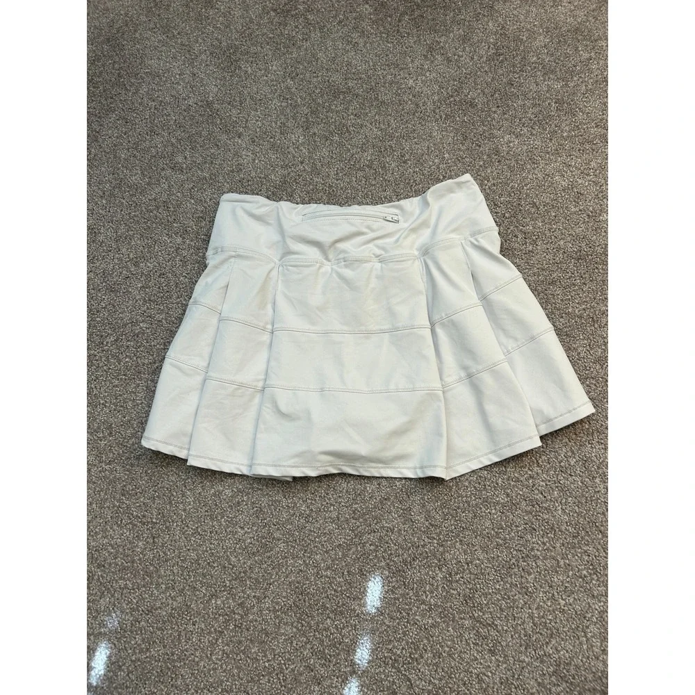 Vintage‎ Sexy Athletic Skort Womens Medium Cream Excellent Pleated Tennis Skirt